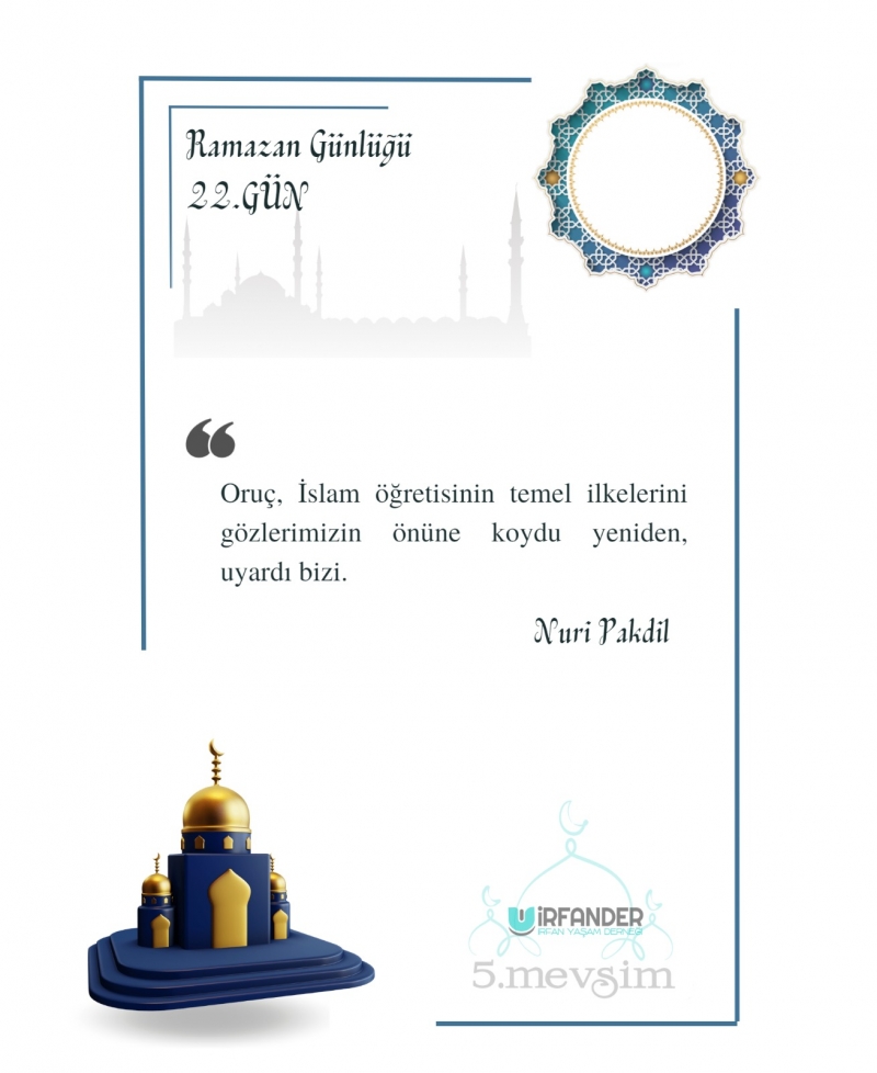 RAMAZAN GÜNLÜĞÜ 22. GÜN
