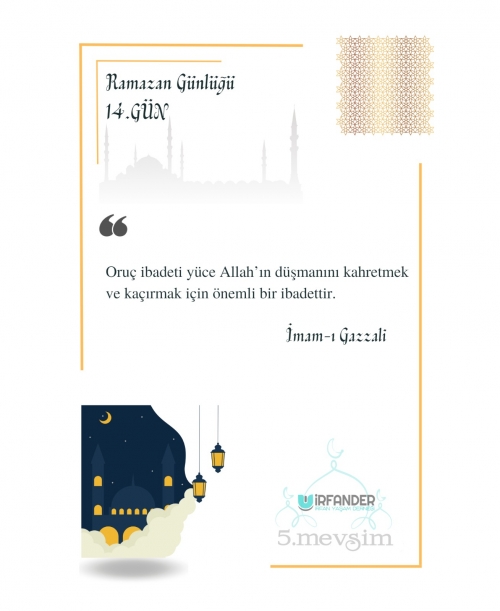 RAMAZAN GÜNLÜĞÜ 14. GÜN