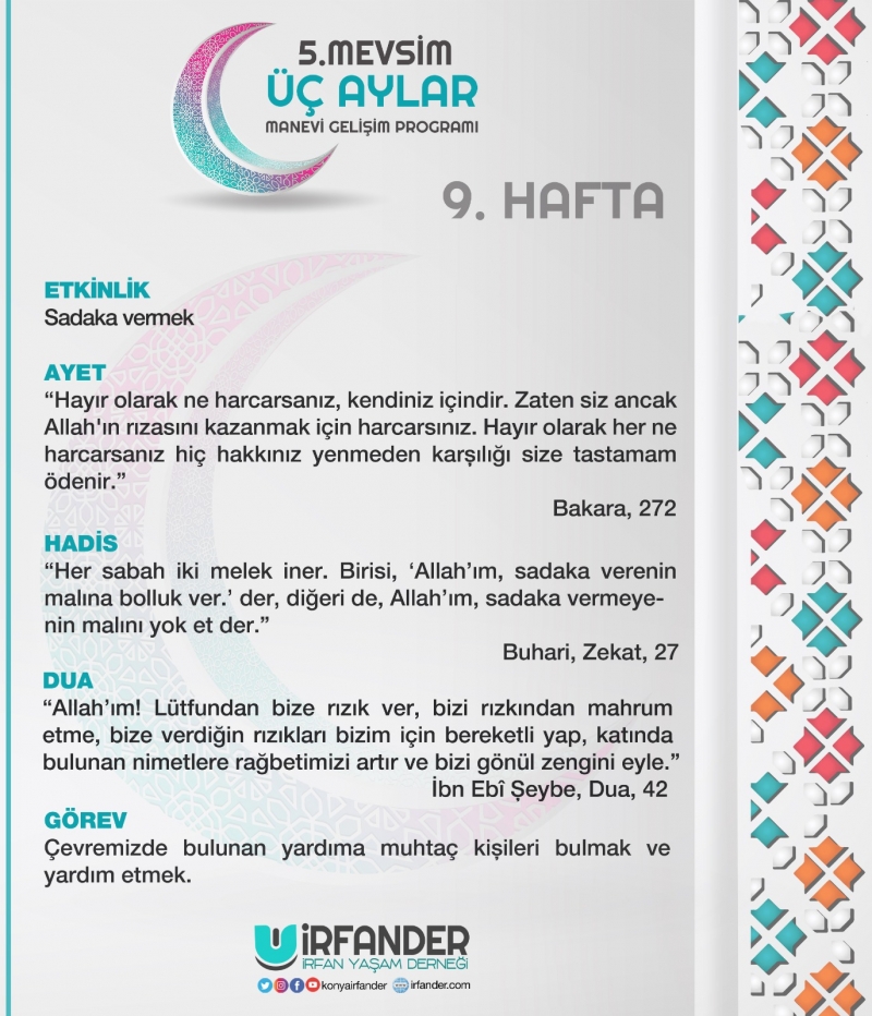 3 AYLAR MANEVİ GELİŞİM PROGRAMI 9. HAFTA