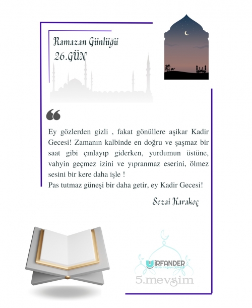 RAMAZAN GÜNLÜĞÜ 26. GÜN