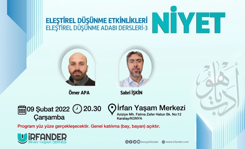 Eleştirel Düşünme Etkinlikleri, Niyet