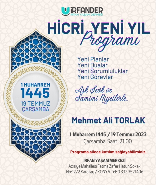 1445 HİCRİ YENİ YIL PROGRAMI