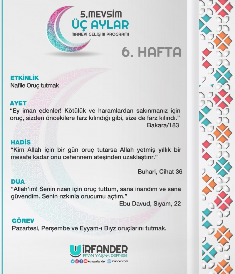 3 AYLAR MANEVİ GELİŞİM PROGRAMI 6. HAFTA