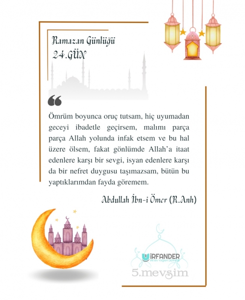 RAMAZAN GÜNLÜĞÜ 24. GÜN