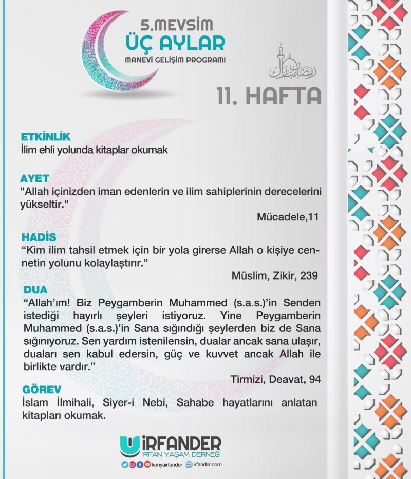 3 AYLAR MANEVİ GELİŞİM PROGRAMI 11. HAFTA