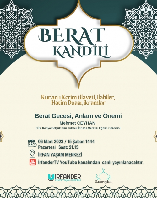 Berat Kandili programımıza ailece davetlisiniz.