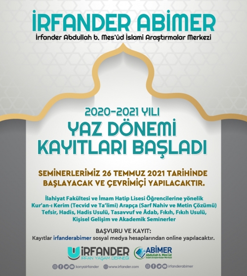 İrfander Abimer 2020-2021 Yaz Dönemi Kayıtları