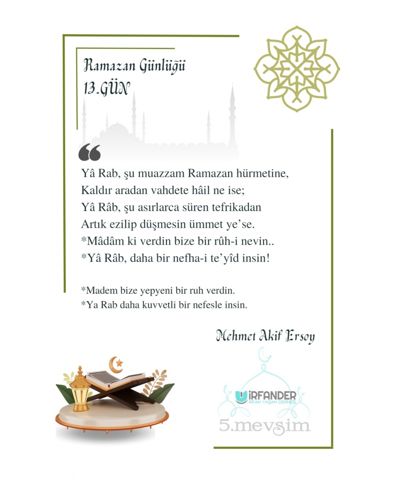 RAMAZAN GÜNLÜĞÜ 13. GÜN
