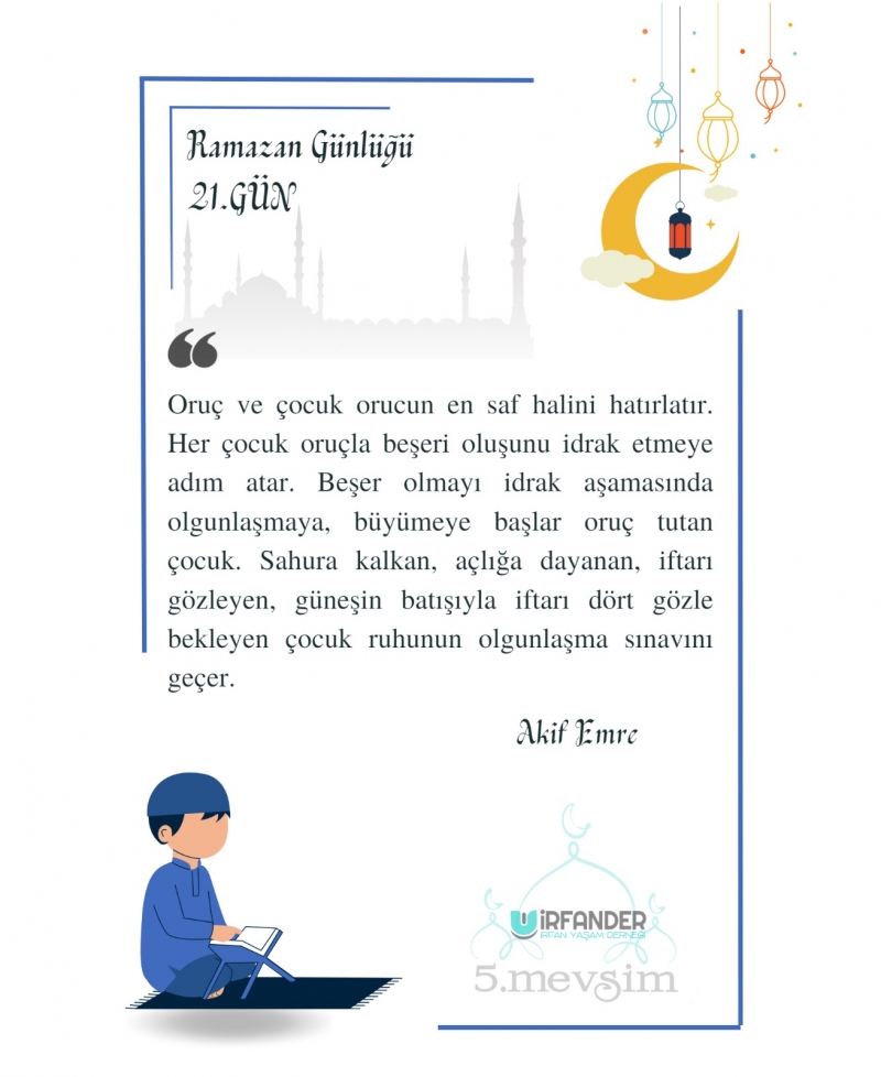 RAMAZAN GÜNLÜĞÜ 21. GÜN
