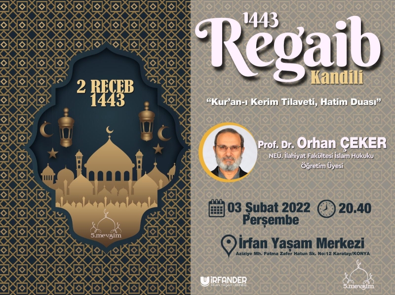 1443 REGAİB KANDİLİ PROGRAMI