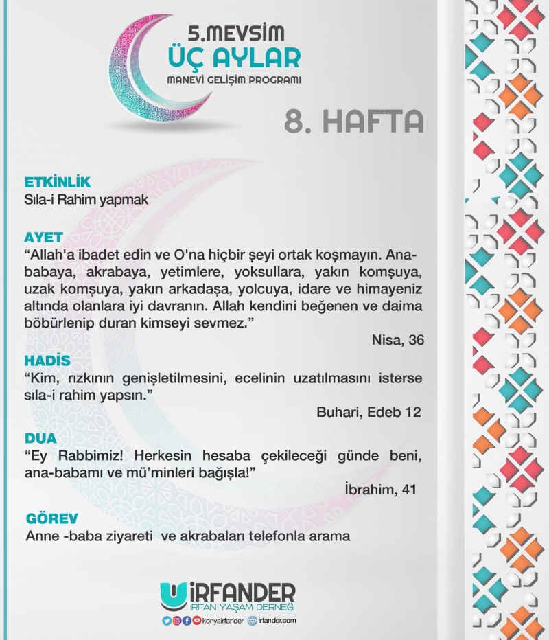 3 AYLAR MANEVİ GELİŞİM PROGRAMI 8. HAFTA