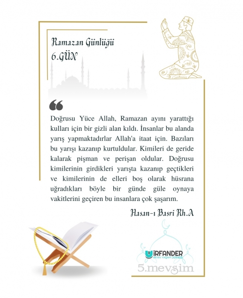 RAMAZAN GÜNLÜĞÜ 6. GÜN