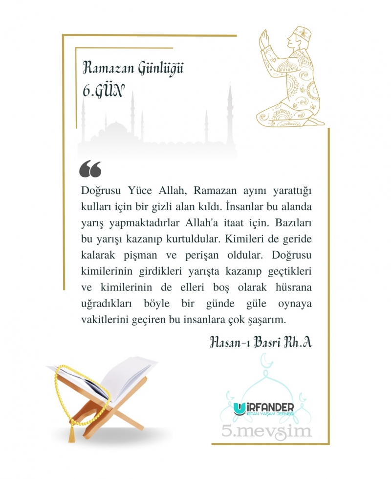 RAMAZAN GÜNLÜĞÜ 6. GÜN