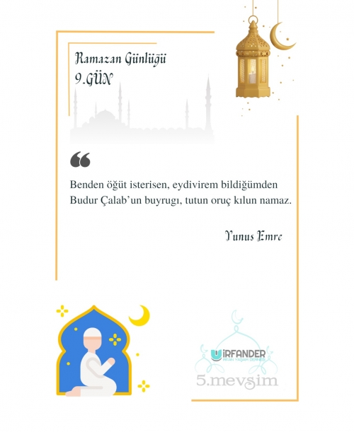 RAMAZAN GÜNLÜĞÜ 9. GÜN